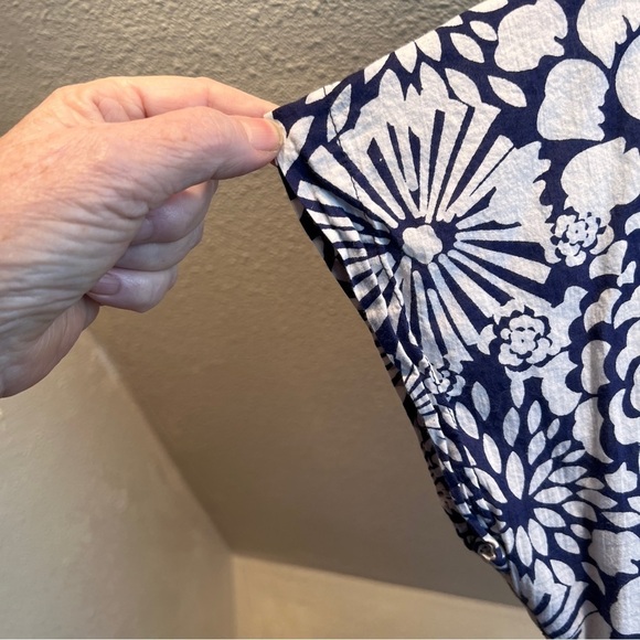 PHOOL Maxi Dress. 100% Cotton-batik look print. V-Neck. Vintage. Shirred Waist - Picture 5 of 6